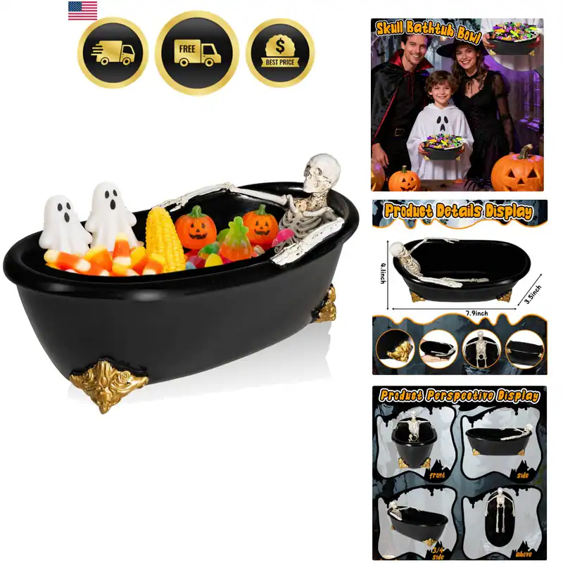 Totenkopf Bonboniere, Halloween Badewannenschale, Halloween Bonboniere