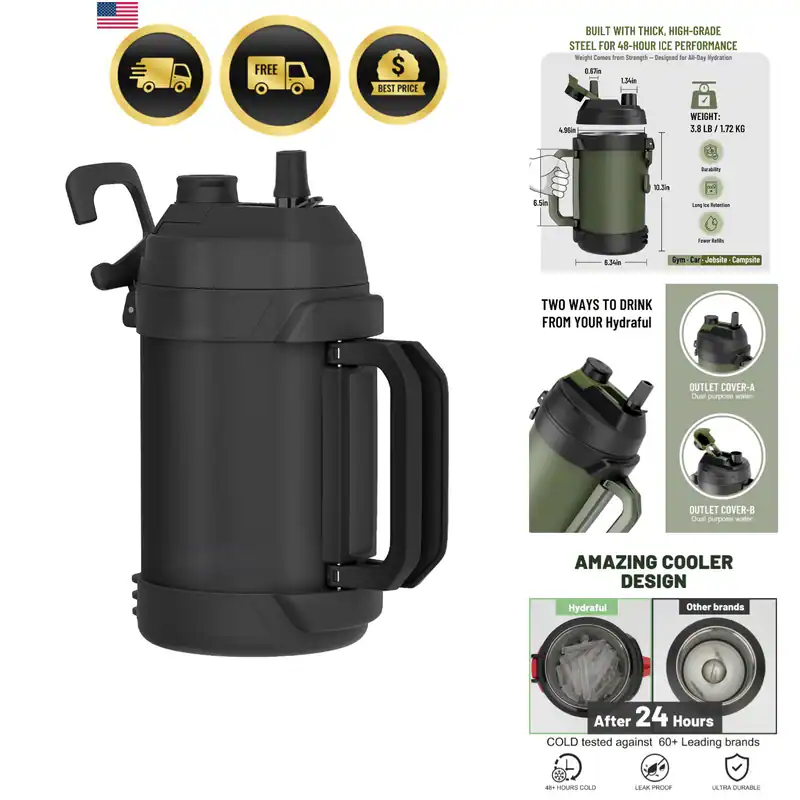1 Gallone Wasserkrug, 128 Unzen Groß Isoliert Edelstahl Sport Wasserkrug, ...