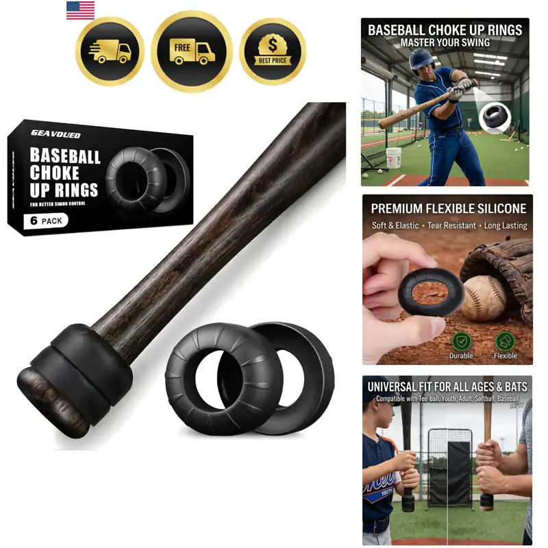 6er Pack Baseballschläger Griff Würgeringe, Würgeringe für Baseball Softball...