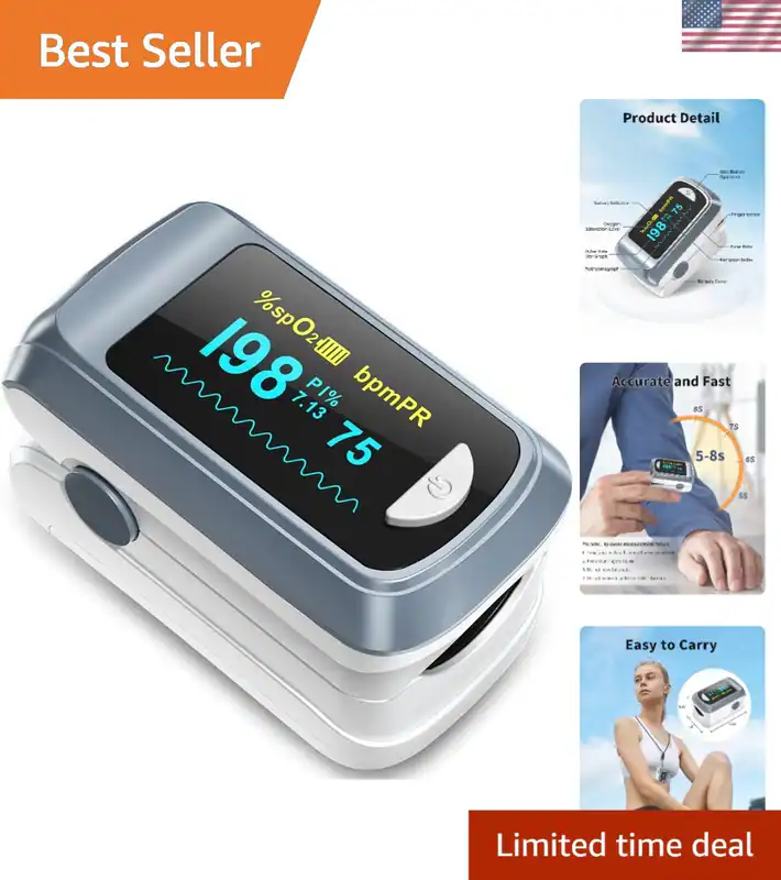 Pulsoximeter Blutsauerstoffmessgerät Herzfrequenz SpO2 OLED Display