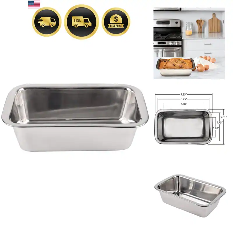 Edelstahl Kastenform zum Backen von Brot, Hackbraten, Kuchen, Brownies,