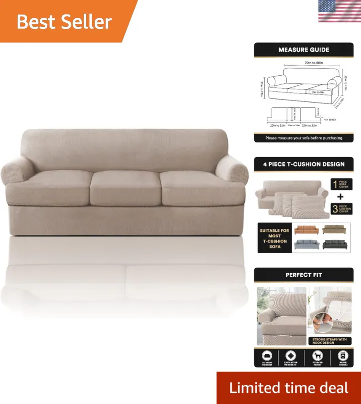 Sofa Schonbezug T Kissen 4 Stück Stretch Passform Schoner für 70 88 Zoll Couch