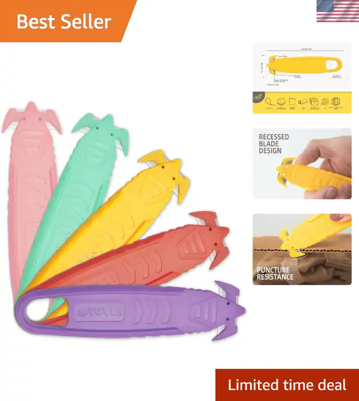 Sicherheits-Box Cuttermesser mit versenkter verdeckter Edelstahlklinge, Paket...