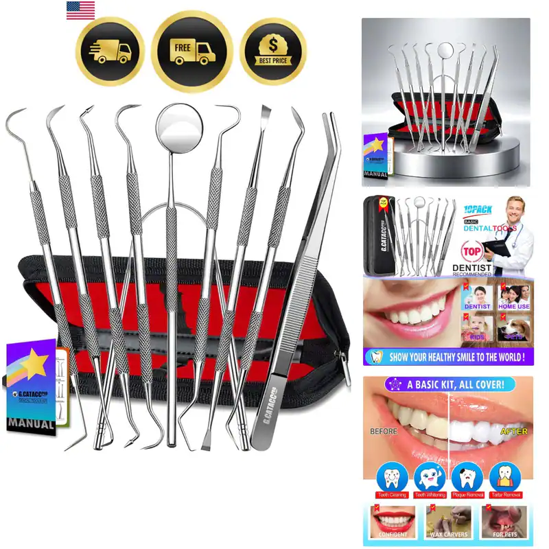 Dental Werkzeuge Set 10er Pack Plaque Entferner Zahnreinigungsset Zungenreiniger