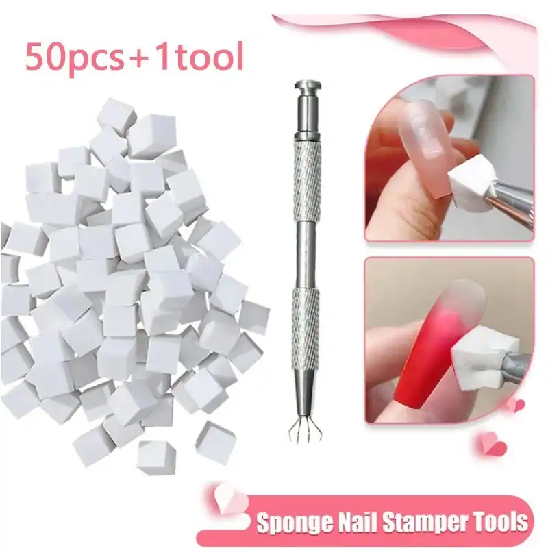 Nail Art Schwamm Set Farbverlauf Ombre Gel Politur Design Maniküre Werkzeuge 50