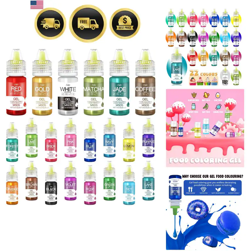 Gel Lebensmittelfarbe - 22 lebendige Farben Gel Lebensmittelfarbe Set zum