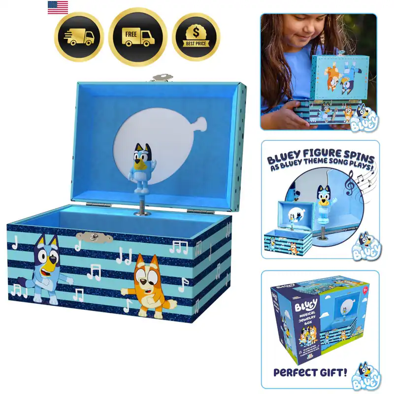 Bluey Schmuckkästchen für Mädchen Spieluhr Schmuckkästchen mit Drehfigur,