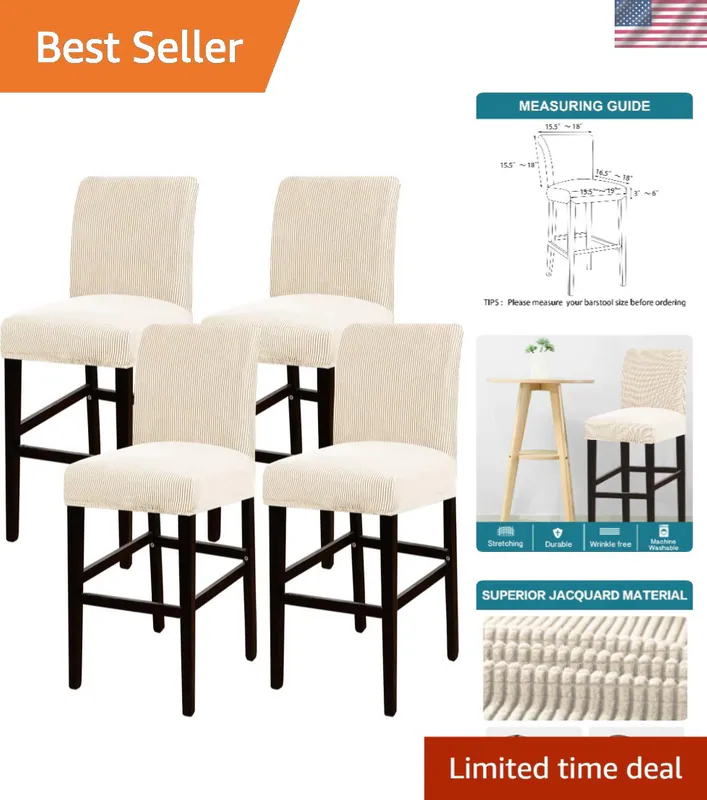 Barhocker Schonbezug 4er Set Elastisch Jacquard Stoff Esszimmer Barhocker