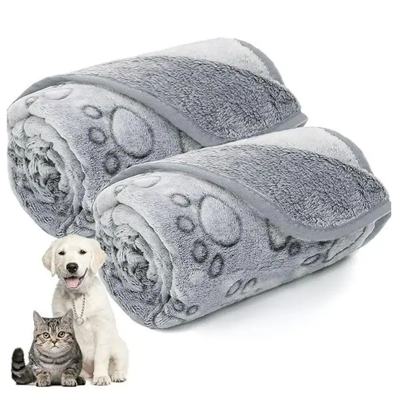 Graue Haustierdecke waschbar weiches Fleecebett für Hund Katze