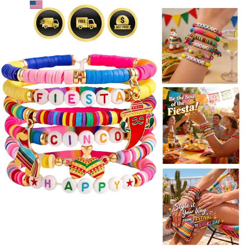 Cinco de Mayo Shirts für Damen - 6er Pack Mexikanische Armbänder für Herren |
