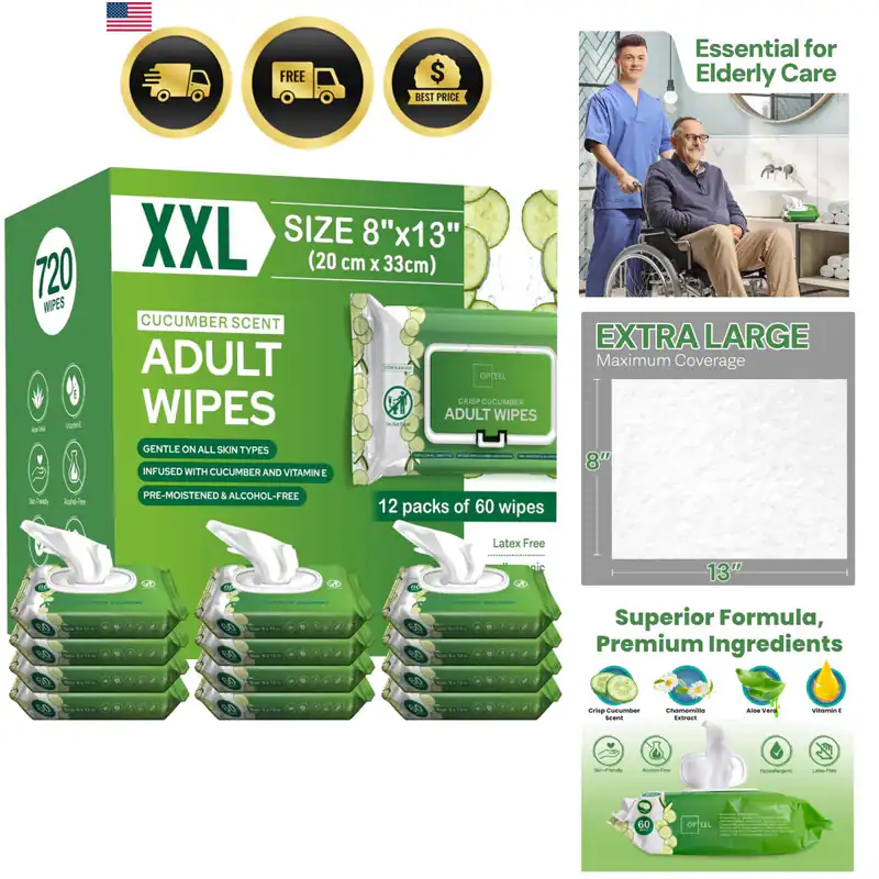 Adult Wipes Extra Large Duft - Hautfreundliche Inkontinenz Feuchttücher für