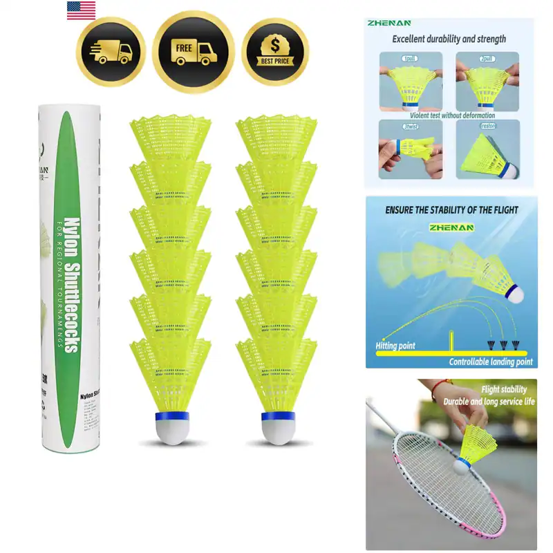 Gänsefedern Badminton Federbälle, 12er Pack Nylonfeder Badminton Birdies -...