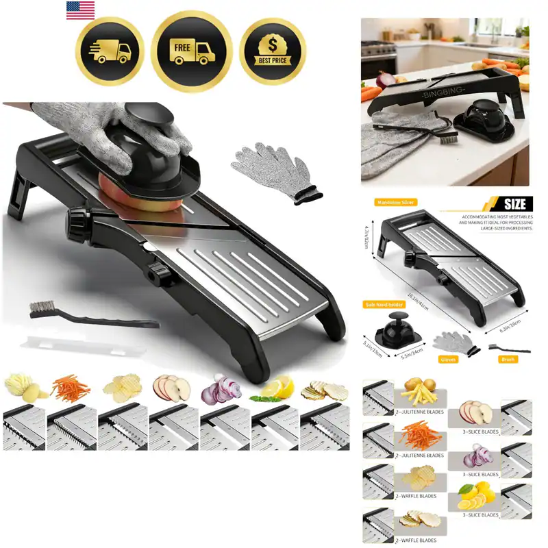 Mandoline Lebensmittelschneider verstellbar Edelstahl Gemüseschneider