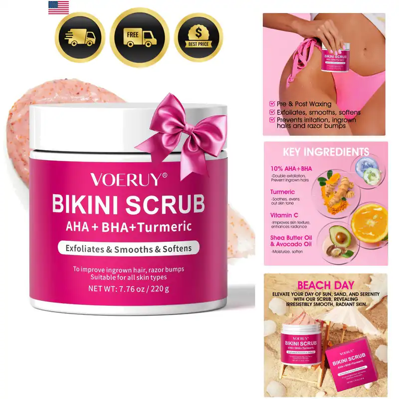 Bikini Area Peeling mit 10% AHA+BHA & Kurkuma, eingewachsenen Haaren &