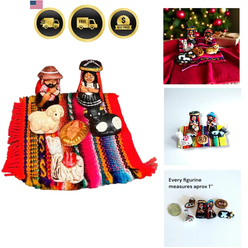 Kleine peruanische Krippe 6-teiliges Set 1" hoch