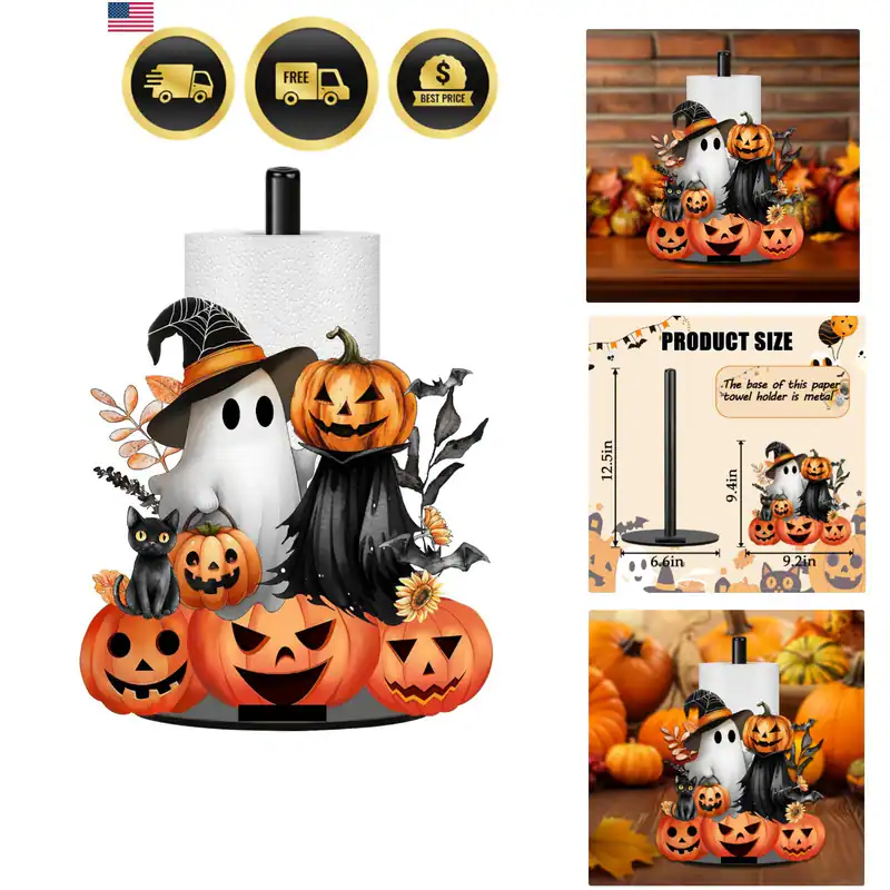 Halloween Deko Papierhandtuchhalter, Schwarz Geist Handtücher Papierhalter für