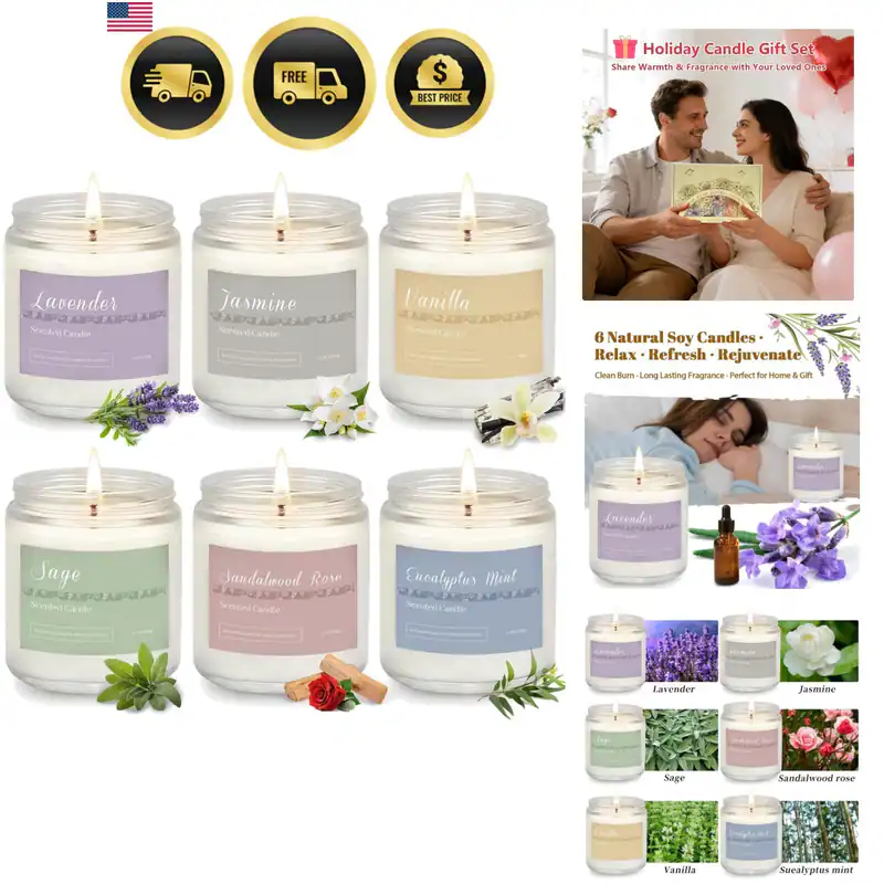 6er Pack Duftkerzen Geschenkset, langlebige Aromatherapiekerzen für Zuhause, ...