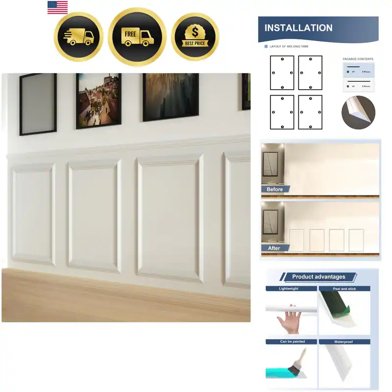 4 Set Abziehen und Kleben Wand Zierleiste Trim Kit, 16" x24" Vorgefertigte