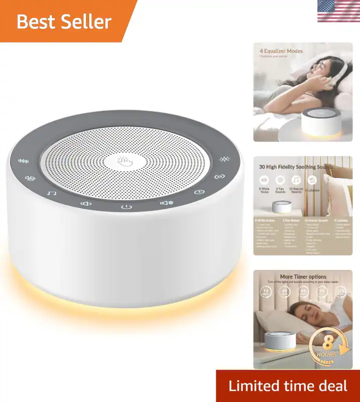 White Noise Sound Maschine Kinderzimmer Lampe Nachtlicht 7 Farben 30