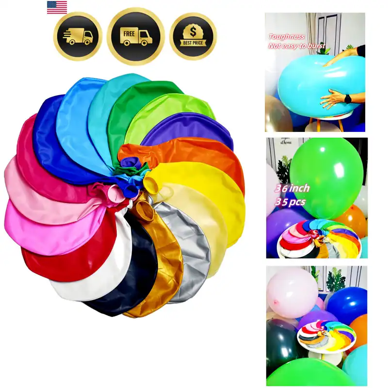 35 Stück Riesen Luftballons 36 Zoll 17 Arten Farben Latex Bunt Party Big