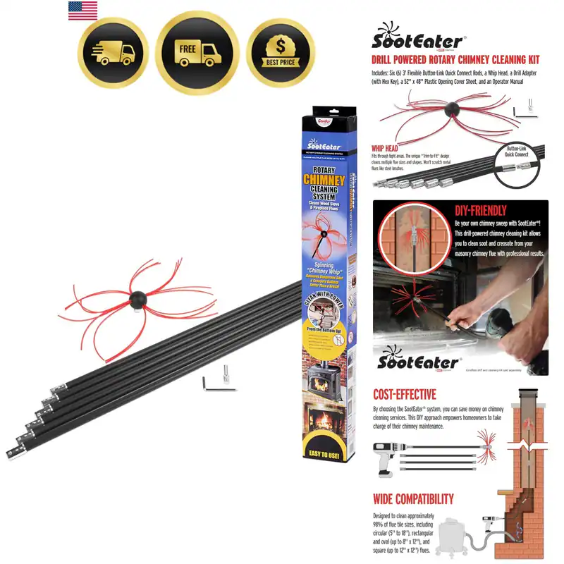 SootEater rotierendes Schornsteinreinigungssystem --B Schornsteinfeger-Set,