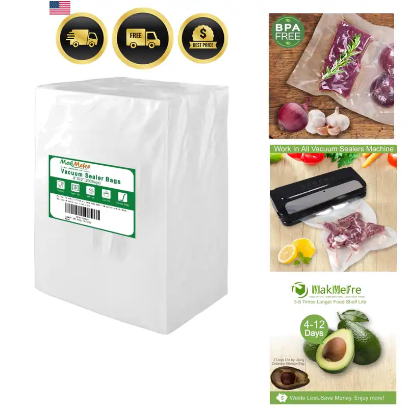 200 Quart Größe 8"x12" Vakuum Gefrierschrank Versiegelung Beutel für