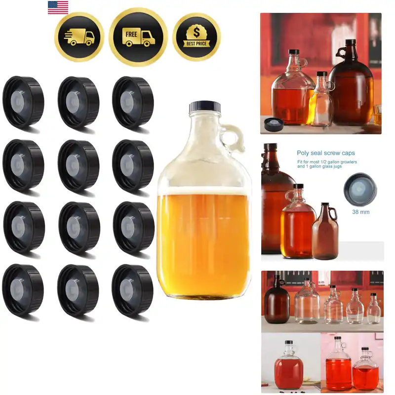 12er Pack 38mm Growler Caps Growler Deckel Poly Seal Schraubkappen Poly Seal