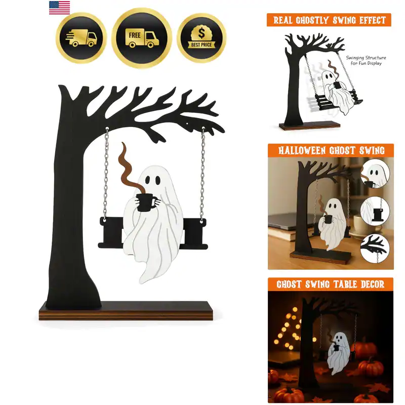 Gruselige Wohndeko, Geisterschaukel, süße Halloween Küchendeko, Geisterde...