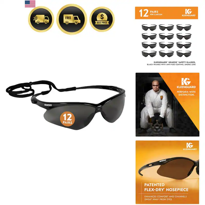 V30 Nemesis Schutzbrille, mit Antibeschlag-Beschichtung, rauchfarbene Gläser,