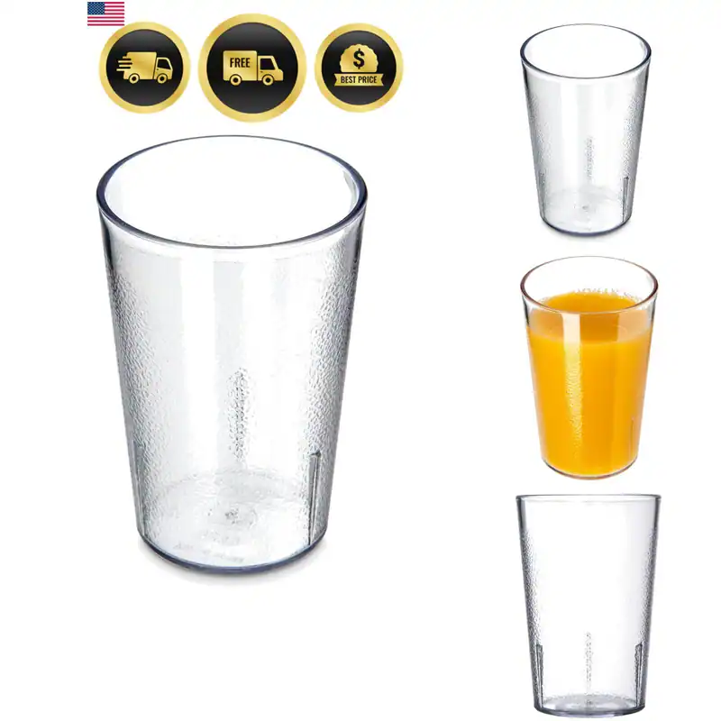 55268107 Stapelbarer bruchsicherer Kunststoffbecher, 8 Unzen, Klar 6er Pack