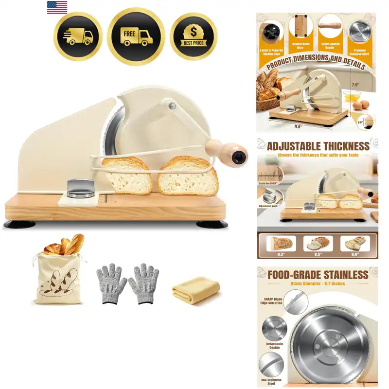 Manuelle Brotschneidemaschine für hausgemachtes Sauerteigbrot, Handkurbel