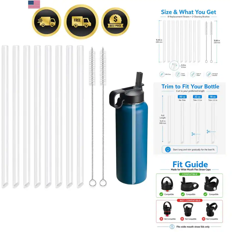 Ersatz Strohhalme für Hydro Flask 32oz 40oz Weithals Flaschen