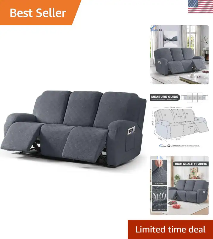 Liegebezüge für 3 Sitzer Sofa Schonbezug Möbelschoner grau