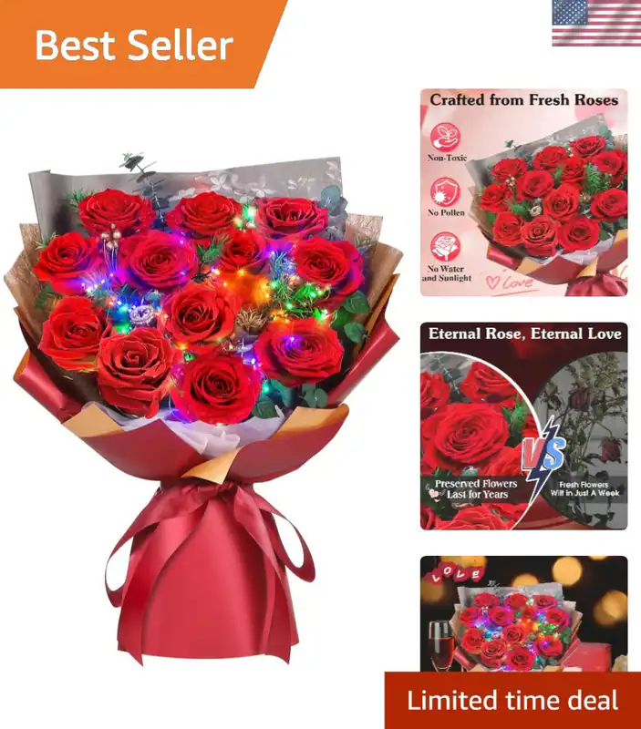 Konservierter Rosenstrauß Valentinstag Geschenk Langanhaltende Schönheit für