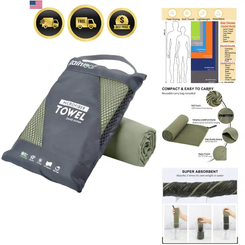 Mikrofaser Handtuch Perfektes Reise & Fitness & Camping Handtuch. Quick Dry -