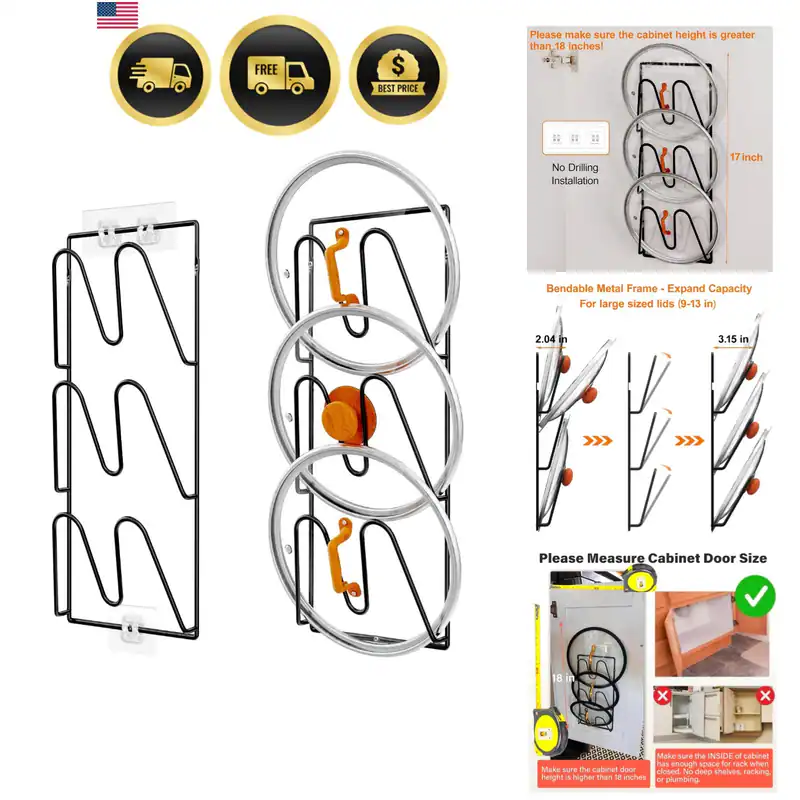 2 Stück Topfdeckel Organizer Rack, 6-stufiger Topfdeckel Halter für