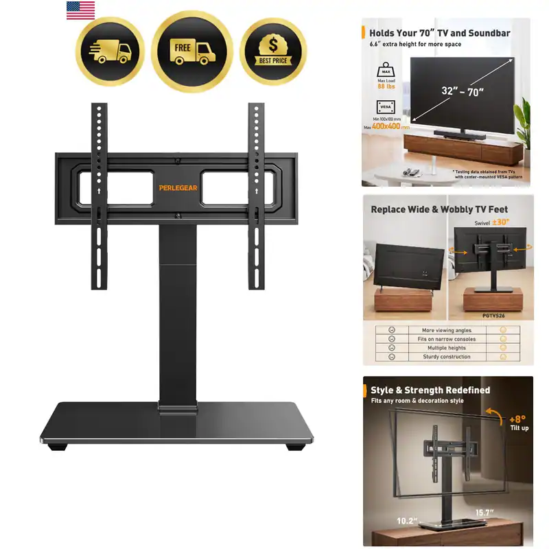 Universal Schwenkbarer TV Ständer Standfuß für 32-70 Zoll Fernseher,