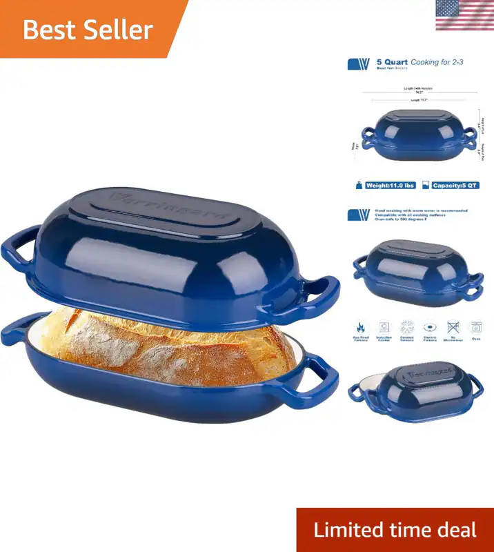Emaillierter Gusseisen Sauerteigbrotofen, Dutch Oven, Laib Gusseisen Brotform...
