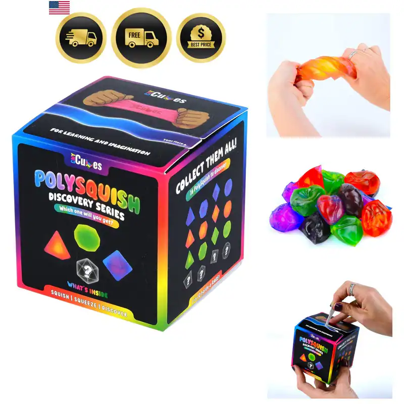 PolySquish Discovery Serie - Blindbox - Mystery Squishy - Farbmischung Senso...