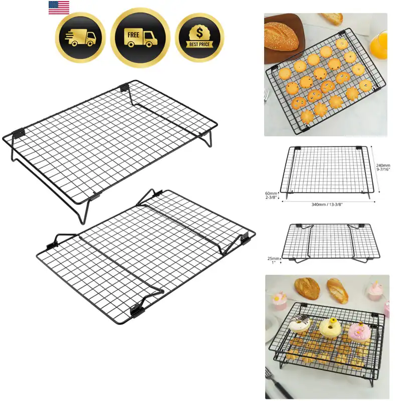 Stapelbare Kühlgestelle zum Backen und Kochen, 2er Pack 13,4x9,4 Zoll