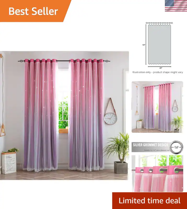 Kinder Gardinen Mädchenzimmer Prinzessin Stern Gardinen für Tochterzimmer Rosa