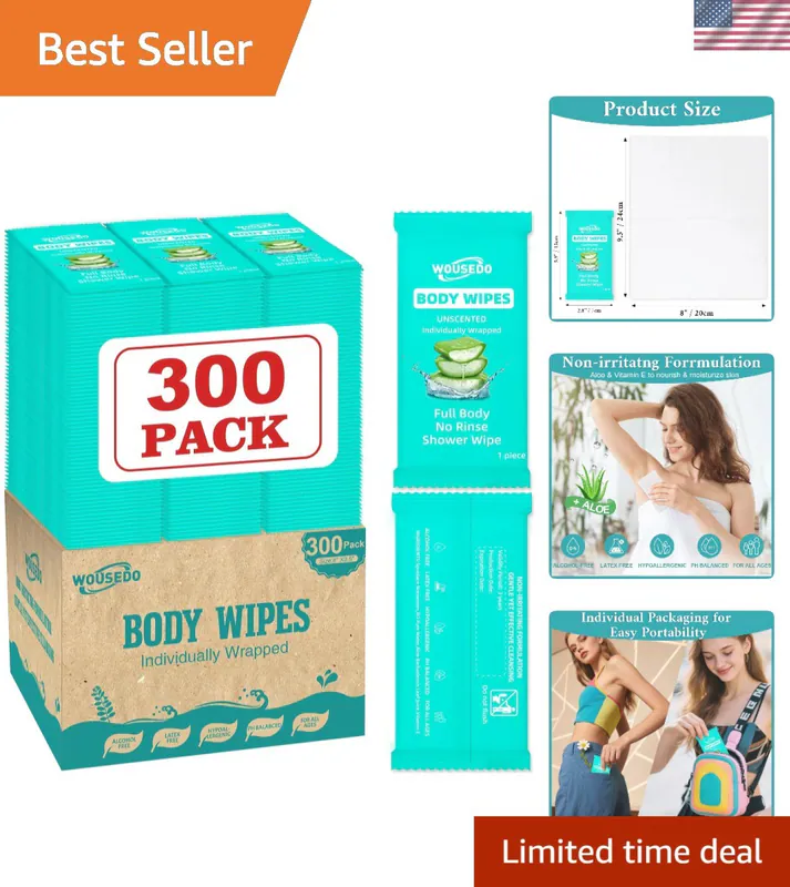 Körpertücher Großpackung 300 einzeln verpackt Duschtücher ohne Ausspülen für