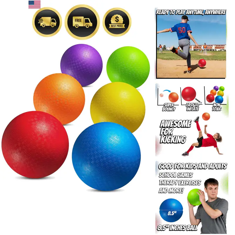 8,5 Zoll Spielplatzbälle Völkerbälle für Kinder & Erwachsene - 6er Pack