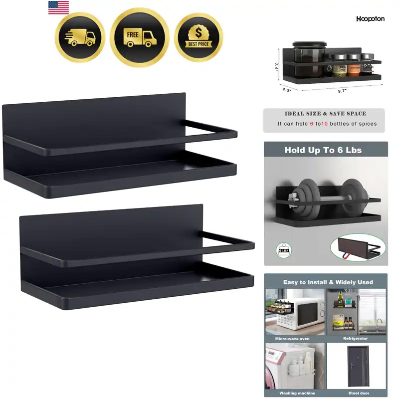 2er Pack Magnetisches Gewürzregal, Einfach an der Seite des