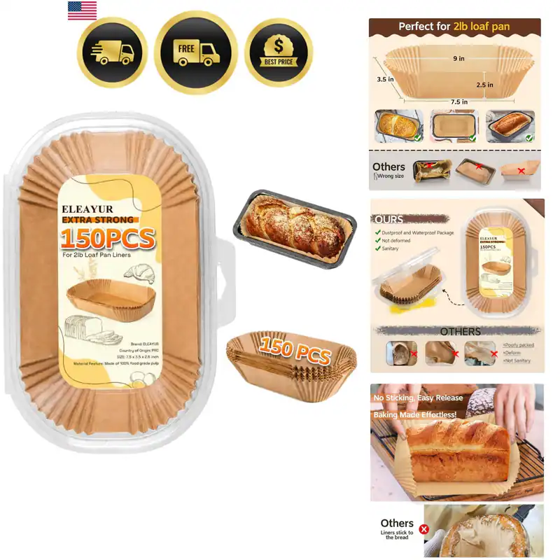 Laibform Liner, 150 Stück Brotform Liner 9x5 Zoll, Antihaft Laibform Parchme...