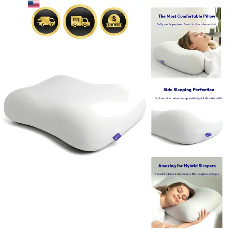 Tiefschlafkissen, patentiertes ergonomisches Konturdesign für Seiten- &