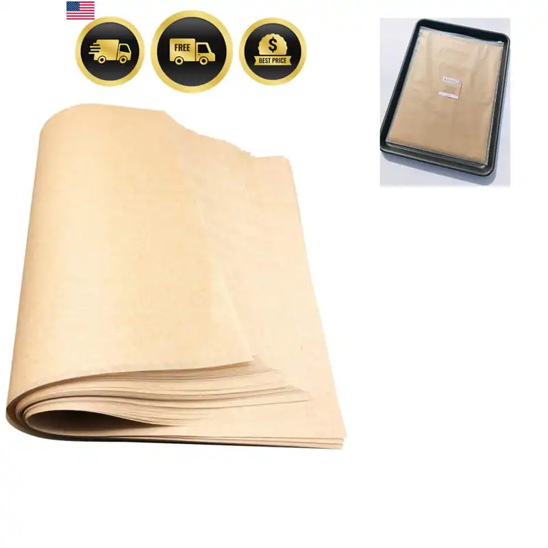 Ungebleichtes Backpapier 11x17 100 Blatt zum Backen | Vorgeschnittene Antihaft