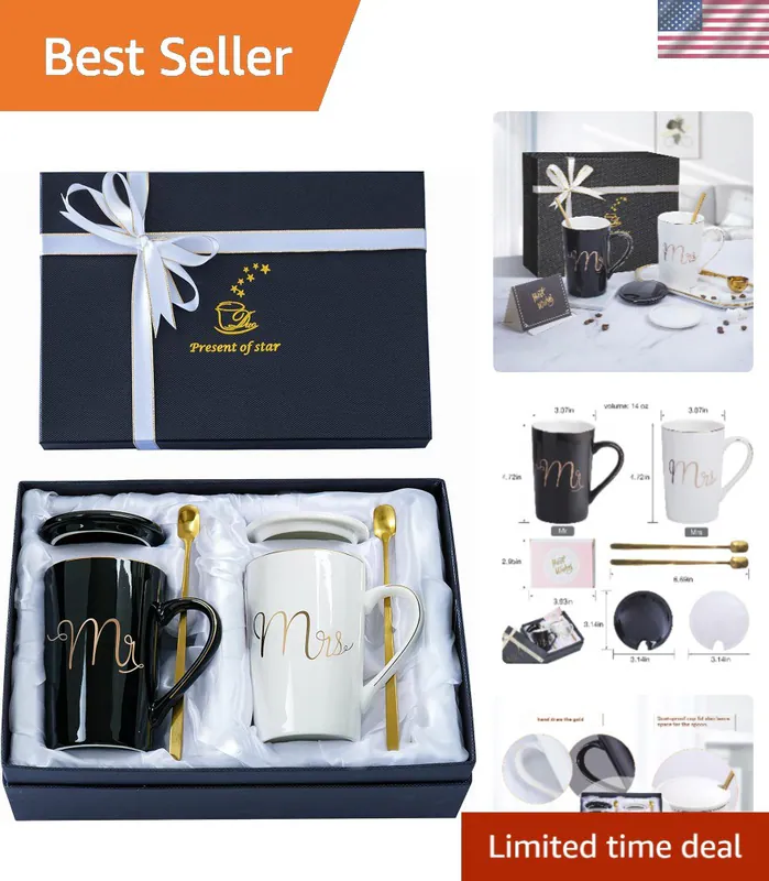 Mr and Mrs Kaffeetassen Set - Einzigartige Hochzeitsgeschenke für Braut und