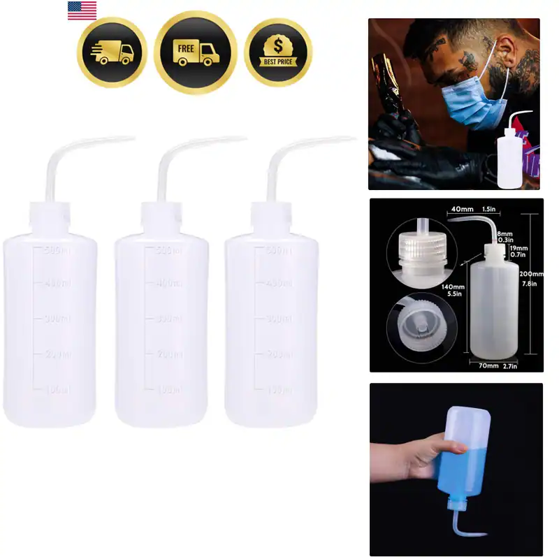3 Stück Tattoo Flasche Squeeze Waschflasche Praktisch Grün Seifenvorrat Waschen