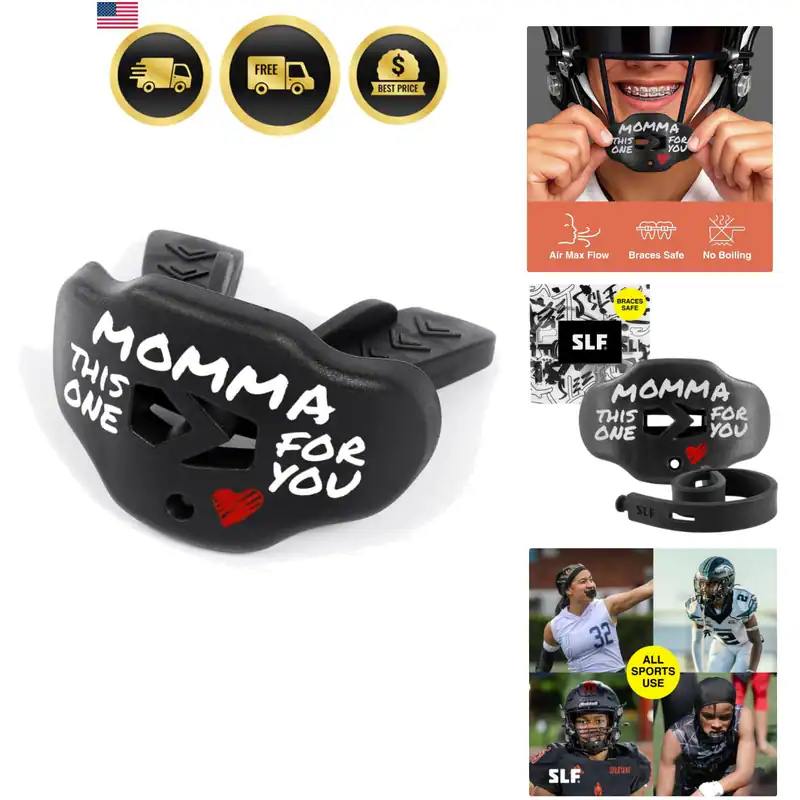 Fußball Mundschutz - Lippe/Mundschutz mit Helmgurt - Lippen-/Zähneschutz...